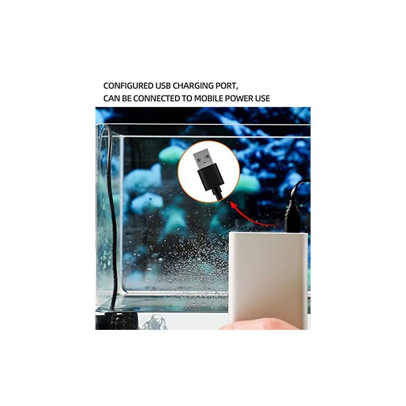 Mini bomba de acuario USB 530 GPH, 5 W, CC
