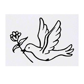 'Flying Dove With Flower' Temporary Tattoo - Water Resistant, Skin-Safe, Non-Toxic Transfer (TO00021466)
