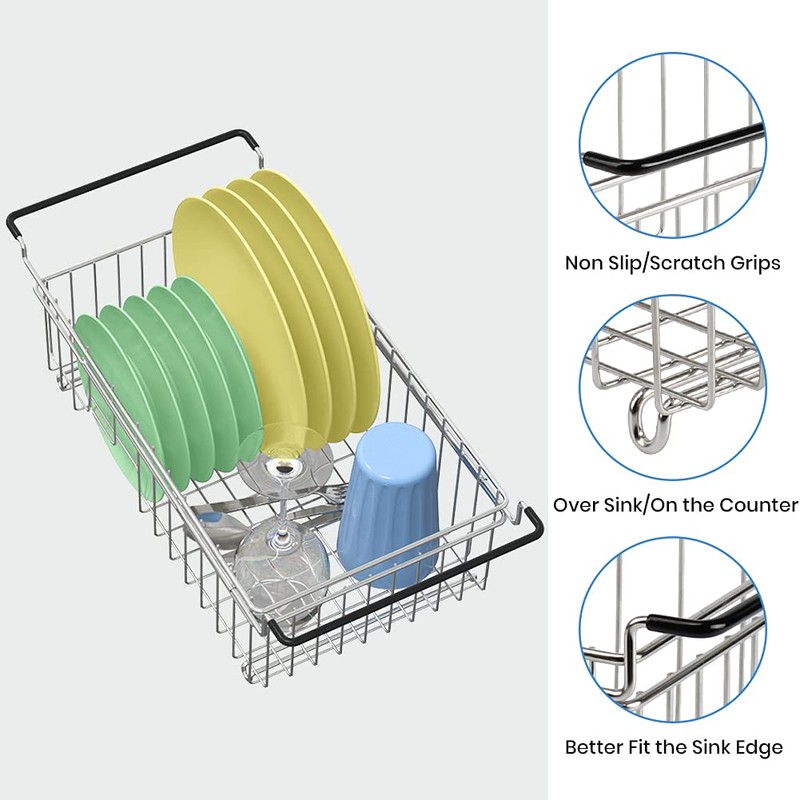 Expandable Dish Drying Rack Over The Sink Small Dish Drainer