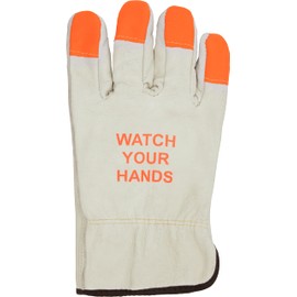 Ironwear 4189 Abrasion Resistant Buffalo Grain Leather Work Gloves with Elastic Wrist
