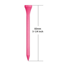 Zivisk Wooden Golf Tees 3-1/4" 100 Count 83mm Pink