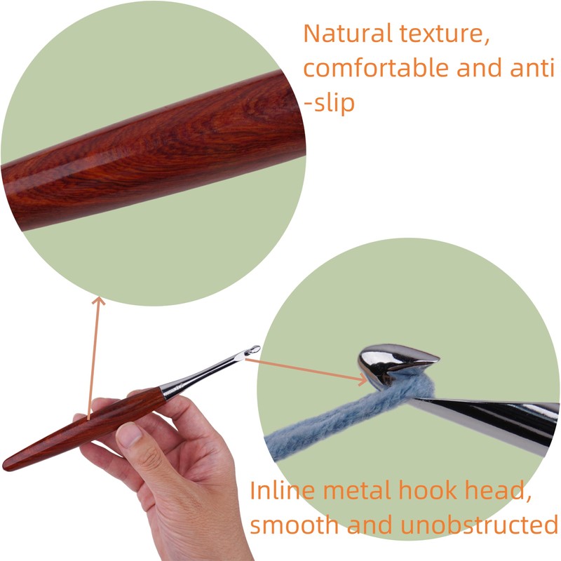 Interchangeable Ergonomic Crochet Hooks Set Inline Beginner Crochet Needles Kit