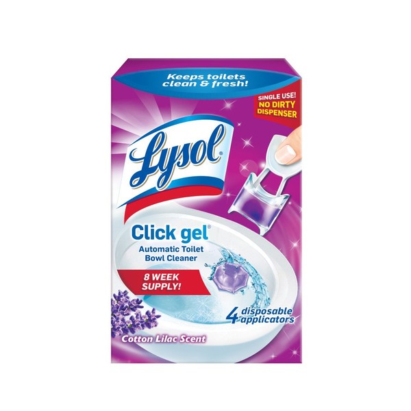 Lysol Click Gel Automatic Toilet Bowl Cleaner, Lavender, 4ct