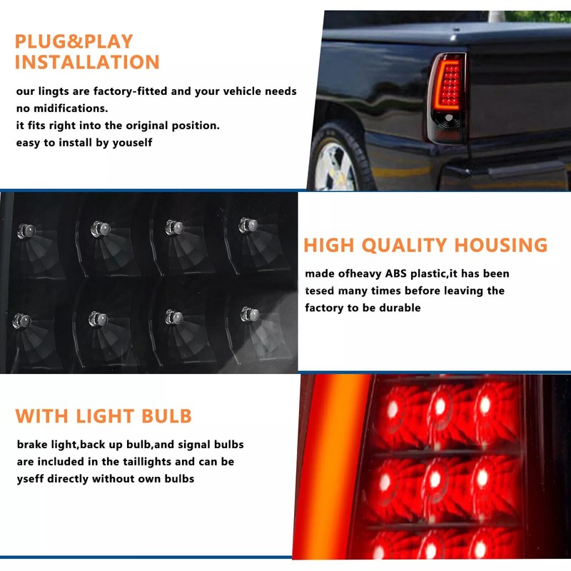 LED Tail Lights Compatible with 2003-2006 Chevy Silverado 1500 2500