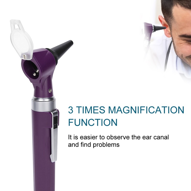 Professional Diagnostic Kit Ear Care Examination Otoscope Eardrum Endoscope SpeculumPurple