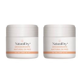 NaturalDry Desodorante para PIES - 100% Natural - Aceite esencial de Tea Trea (2 Unidades)