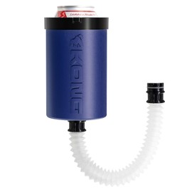 The Kong 2.0 - A Portable Can or Bottle Cooler/Cup with A Detachable, Expandable, Hose to Funnel Your Drink (Navy)