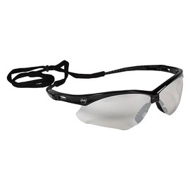 Nemesis Safety Glasses, Scratch-Resistant, Polycarbonate, Black Half-Frame, Indoor/Outdoor Lens