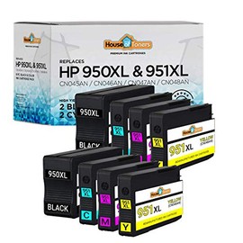 HouseOfToners Remanufactured Ink Cartridge Replacement for HP 950XL 951XL 950 XL 951 XL to use with OfficeJet Pro 8610 8600 8615 8620 8625 8630 8640 8660 8100 276dw 251dw (2B/2C/2M/2Y, 8 Pack)