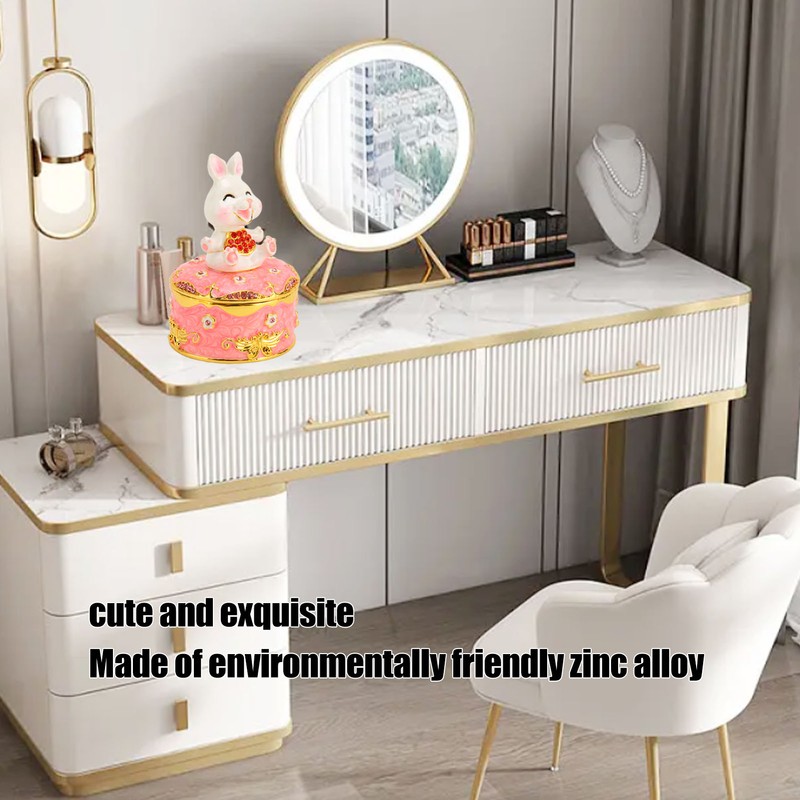 Trinket Box Bunny Shape Exquisite Cute Magnetic Design Jewelry Storage