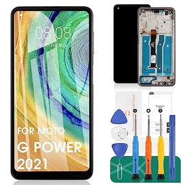 para Moto G Power 2021 - Pantalla de repuesto para Moto G Power 2021 para XT2117 XT2117-1 XT2117-DL LCD digitalizador de pantalla táctil, kit de piezas de reparación con marco