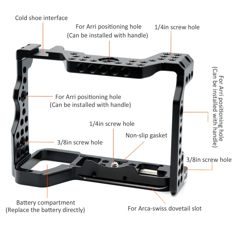 Camera Video Protective Cage Aluminum Alloy Shooting Extension Bracket for