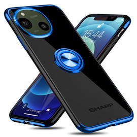 Aquos Sense9 Case with Ring SH-53E SHG14 SH-M29 Case, Clear, Shockproof, Stand Function, Transparent TPU, Compatible with Car Holder, Drop Prevention, Dustproof, Thin, Lightweight, One-Piece,