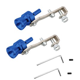 Qingriver Turbo Sound Whistle, Aluminium Alloy, Exhaust Sound Booster Whistle, for Car Turbocharger, Car Blow Valve Tip, Simulator Whistle (Blue, M, 2 Pack)