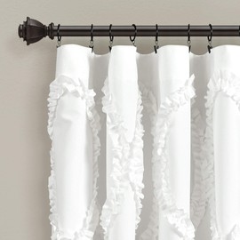 Lush Decor Single Window Curtain Panel White 95 by 54-inch