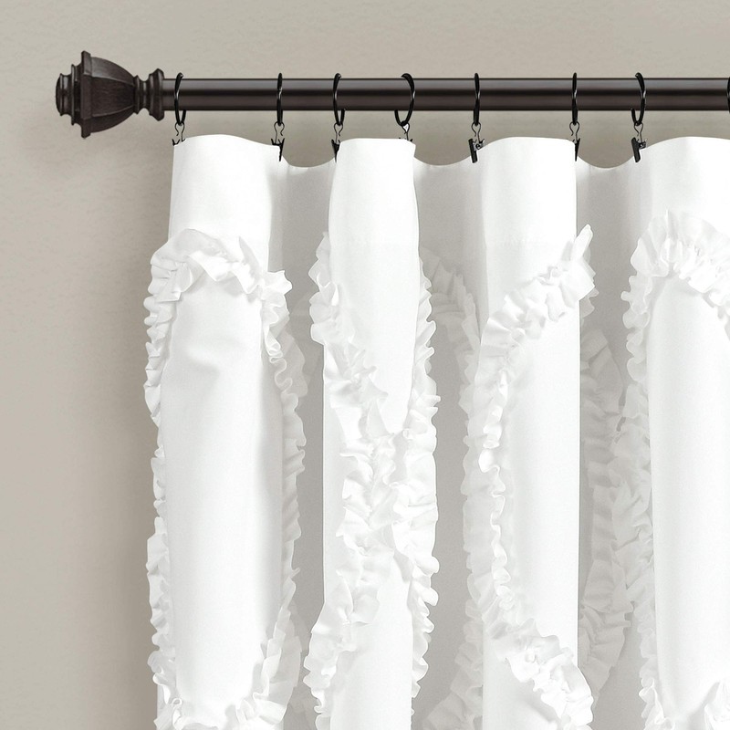 Lush Decor Single Window Curtain Panel White 95 by 54-inch