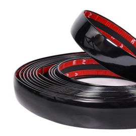 SBWLKJ 16FT Automotive Trim Molding Glossy Black 1-9/16"(40mm) Heavy-Duty Car Moldings Trim UV Protected Scratch-Proof for Truck RV Body Side Door Window Bumper, Self Adhesive