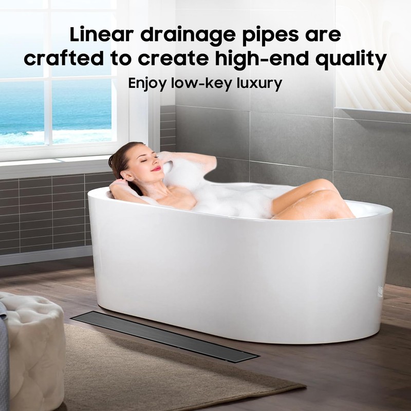DLONE Linear Shower Drain | 28" AISI 304 Stainless Steel