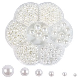 1150Pcs 3/4/5/6/8/10/12mm White Round Pearls Beads, White Loose Pearls for DIY Craft Necklaces Bracelets Jewelry Decorations Wedding Dress Making