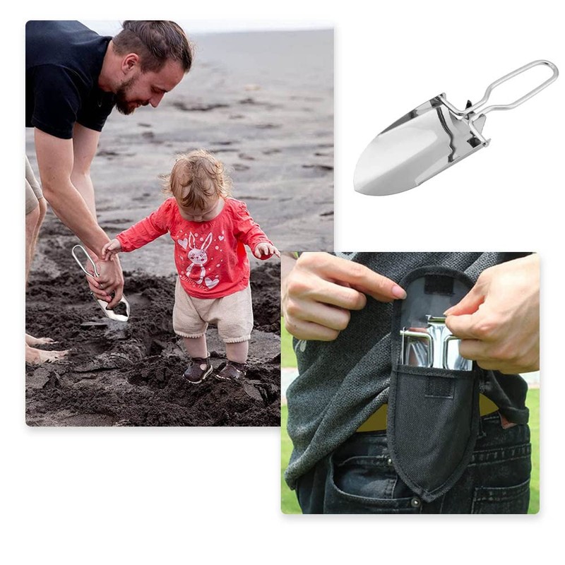 Folding Shovel Camping Shovel Multi-Function Mini Spade with Carrying Pouch