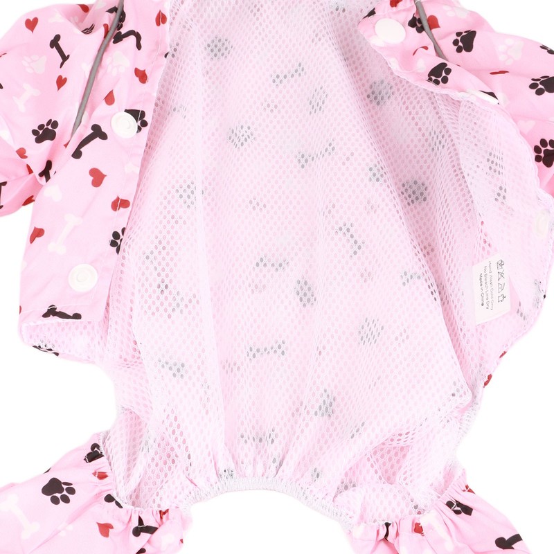 Reflective Puppy Raincoat Jacket Waterproof Breathable Cute Pattern Pet Dog