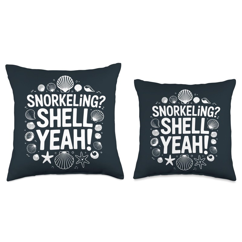 Snorkeling Pun Snorkeler Throw Pillow