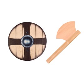 VAH - Mini Set Ragnar Sign/Axe Made of Wood, Ideal for Small Vikings, Role Play and Fancy Dress [Real Crafts, Made in Germany]