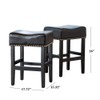Christopher Knight Home Lisette Backless Leather Counter Stools, 2-Pcs Set,