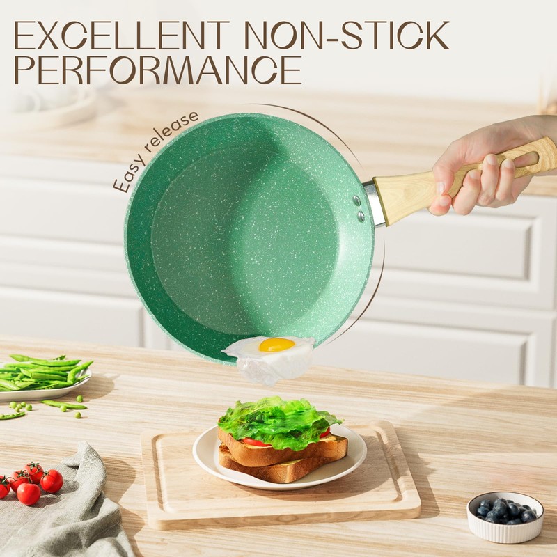 Innerwell Nonstick 9.5 Inch Skillet, Aluminum, Non-Toxic, PTFE & PFOA