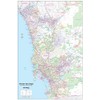Greater SAN DIEGO California Wall Map Plain *Laminated* SMALL 24"x36"