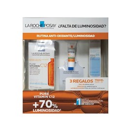 La Roche-Posay Kit Pure Vitamina C12, Sérum Antioxidante con 3 Regalos Tamaño Viaje, Rutina Luminosidad