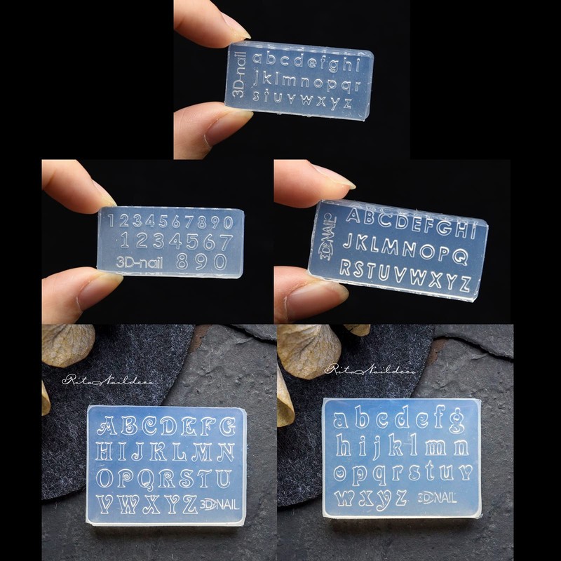 3D Letters and Numbers Nail Art Mold Silicone Combination Decorative