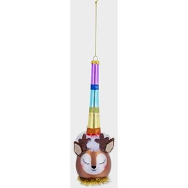 Ganz Glass Rainbow Finial Reindeer Christmas Ornament