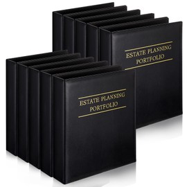 Skyygemm 10 Pcs Estate Planning Portfolio Binder PU Leather 3 Ring Binders with Gold Title and Index Tab Dividers, 11'' x 11.8'' x 2.4'' Estate Planning Organizer