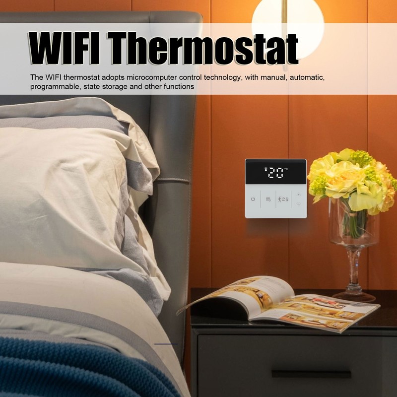 WIFI Thermostat Digital Touch Screen Phone APP Voice Control Smart
