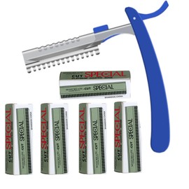 Straight Edge Barber Razor for Shaving, Professional Straight Blade Razor for Men with 50 Single Edge Blades for Men and Women