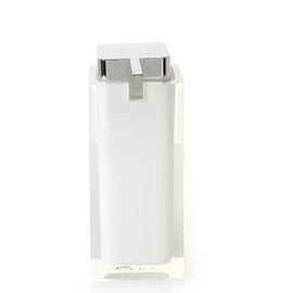 Gedy Auckland White, Dimensions and Weight: 16.2X7X11.3 CM & 0.4 kg, Clear Resin Bathroom Soap Dispenser, R&D Design, Handmade, 2 Year Warranty, Unica