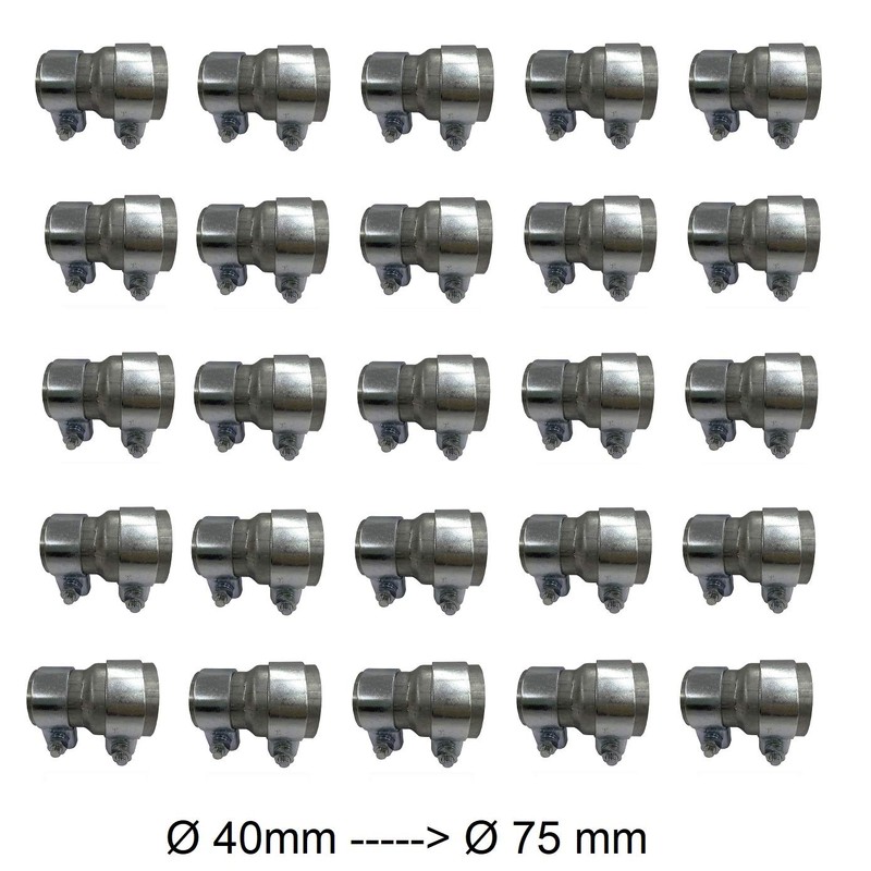 Pipe Reducer Exhaust Adapter Including 2 Mounting Clamps Broadband Clamp