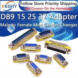 DB9 15 25 37 9Pin 남성-여성/남성-남성/여성-여성/미니 소형 성별 체인저 어댑터 RS232 직렬 플러그 Com [09 DB15 Female Female] DB9 15 25 37 9Pin Male-Female/Male-Male/Female-Female/Mini Small Gender Changer Adapter RS232 Serial Plug Com [09 DB15 Female Female]