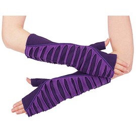Purwonder Women's Fleece Arm Warmers Hand Warmers Design No. 2 - purple