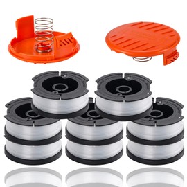 FYSHIQING AF-100 0.065" Auto Feed Spool Line 30ft Replacement for GH900 GH600 GH610 String Trimmer 30ft 0.065" Trimmer Line Replacement Spool Refills (8 Spools + 2 Caps + 2 Spring)