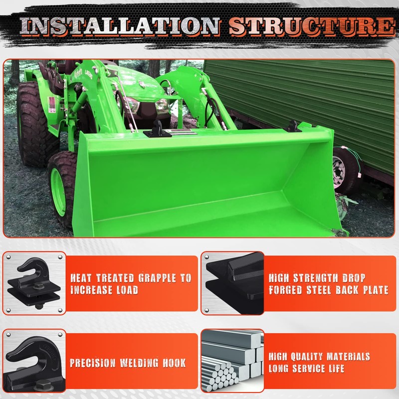 AMBULL Tractor Bucket Grab Hook Grade 70 Forged Steel Bolt