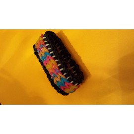 Rainbow Loom Rubberband Bracelet Sailor Pinstripe with Tie Dye