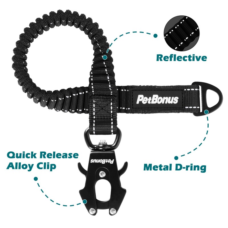 PetBonus Bungee Dog Leash Extension, 18'' Shock Absorbing Lead Extender