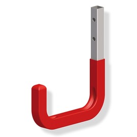 Gedotec Wall Hooks Garage All-Purpose Hooks Rubber Hooks Red Galvanised Steel Universal Hooks with Rubber Coating Red Depth 115 x Height 140 mm Metal Hooks Load Capacity 30 kg Pack of 6 Mounting Hooks