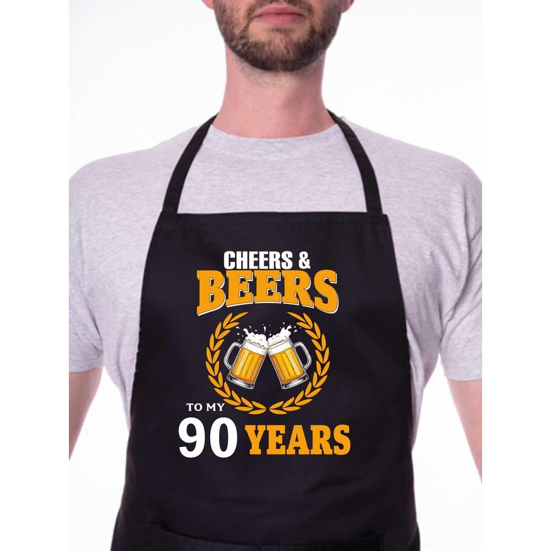 Prnt4U Cheers & Beers 90th Birthday Apron 90 Year Old