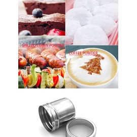 Stainless Steel Shaker Sifter Dispenser Duster Container, 1 Pack
