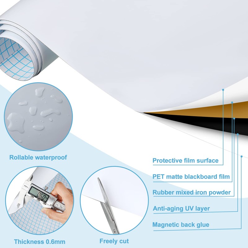Magnetic Dry Erase Whiteboard Contact Paper White Board Wall Paper