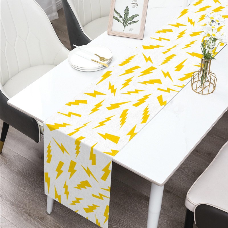 Buxiuer Lightning Bolt Table Runner Cartoon Themed Birthday Party Decoration