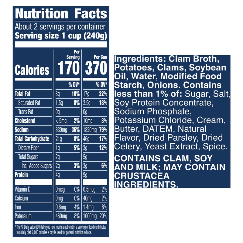 Progresso New England Clam Chowder Soup, Traditional Canned Soup, Gluten